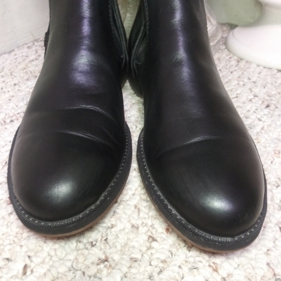 Ecco Women's Black Equestrian Style Harness Trimmed Black Leather Ankle Boots - Picture 3 of 8